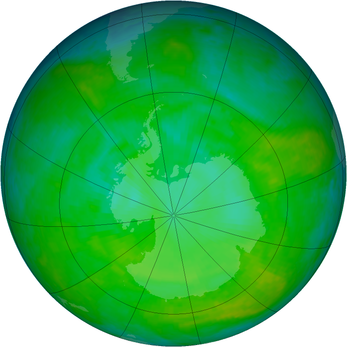 Antarctic ozone map for 17 December 2002